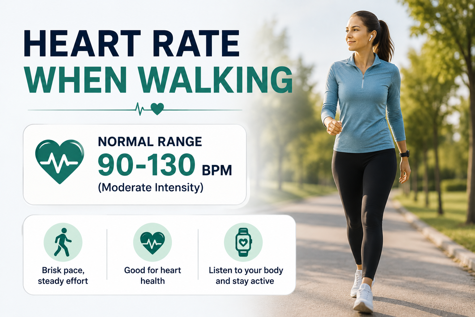 heart rate when walking